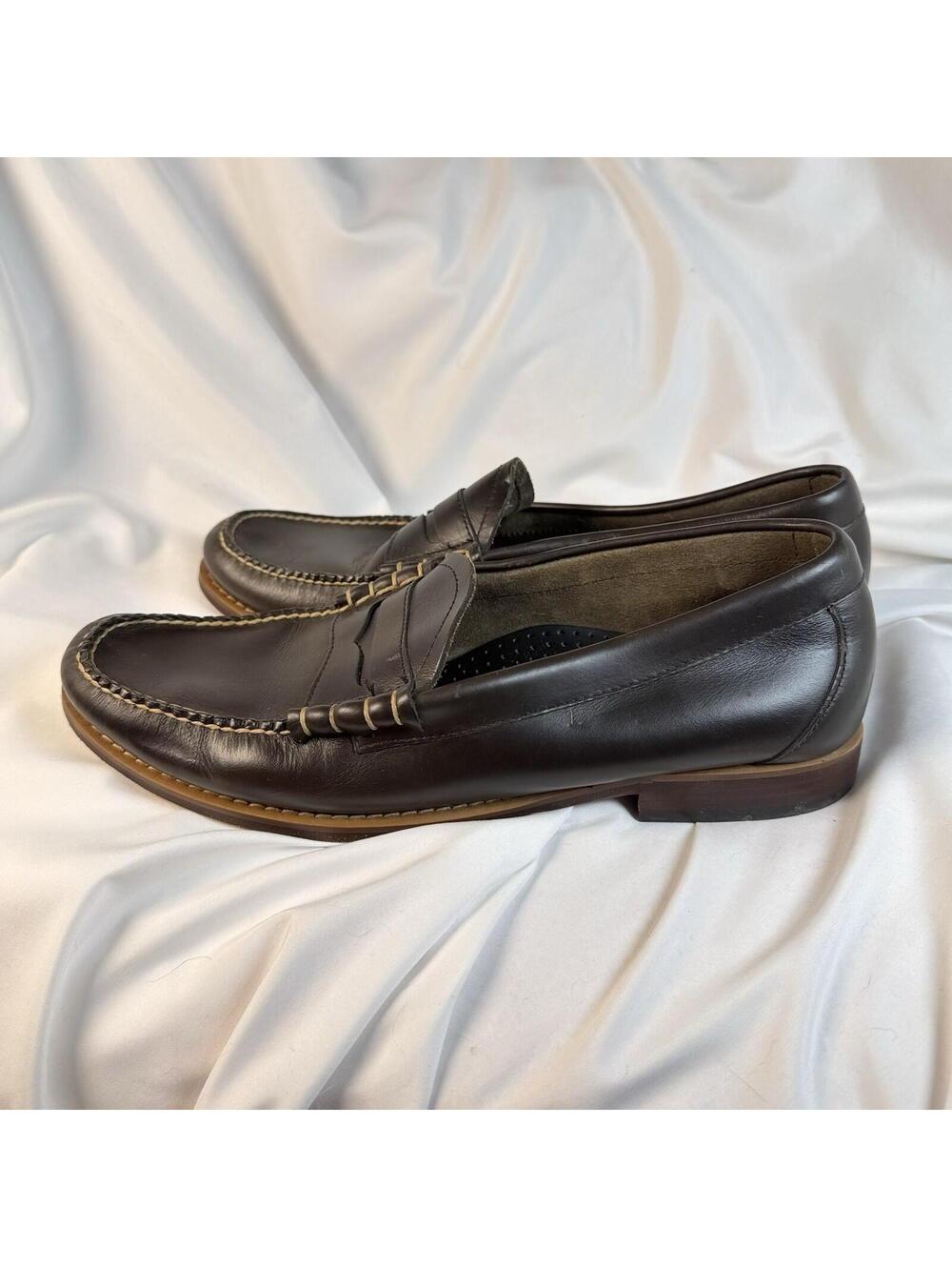 G.H Bass & Co Men’s 11 D Larson Weejuns Brown Leather Penny Loafer Shoes